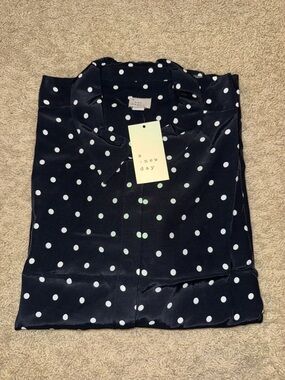 a new day Black and White Polka Dot Blouse